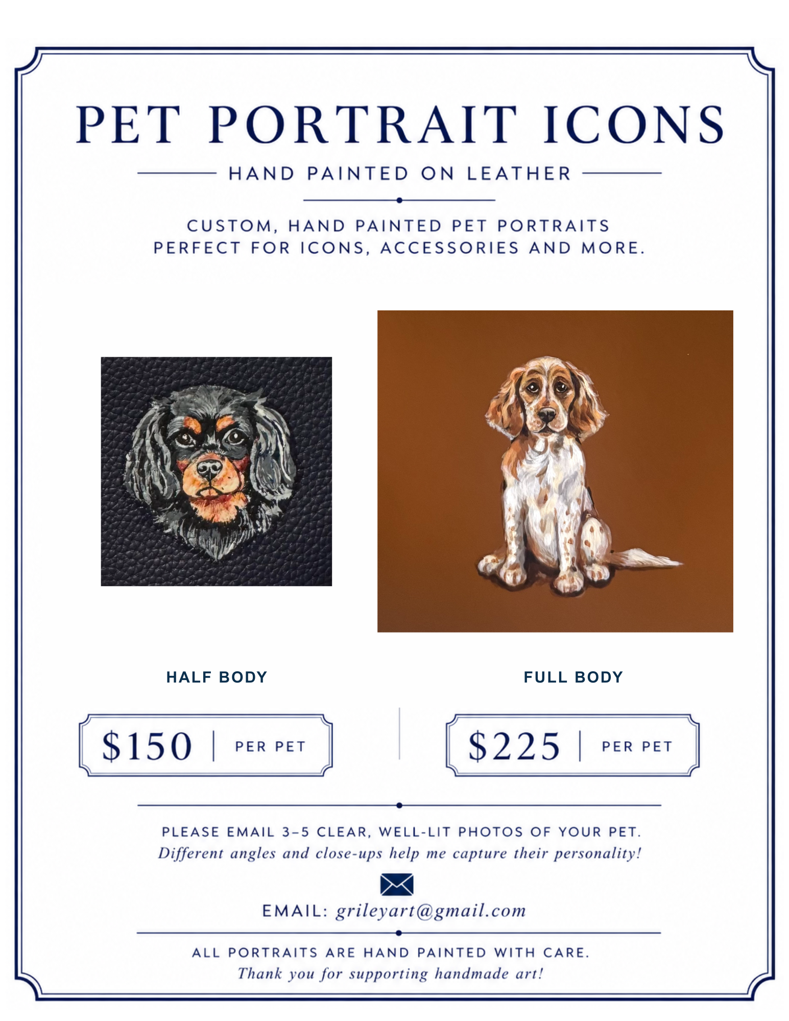 How to order a custom hand-painted pet portrait from Cou — upload a photo of your pet