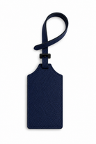 Hand-painted leather luggage tag with a custom pet portrait — Cou, Nantucket
