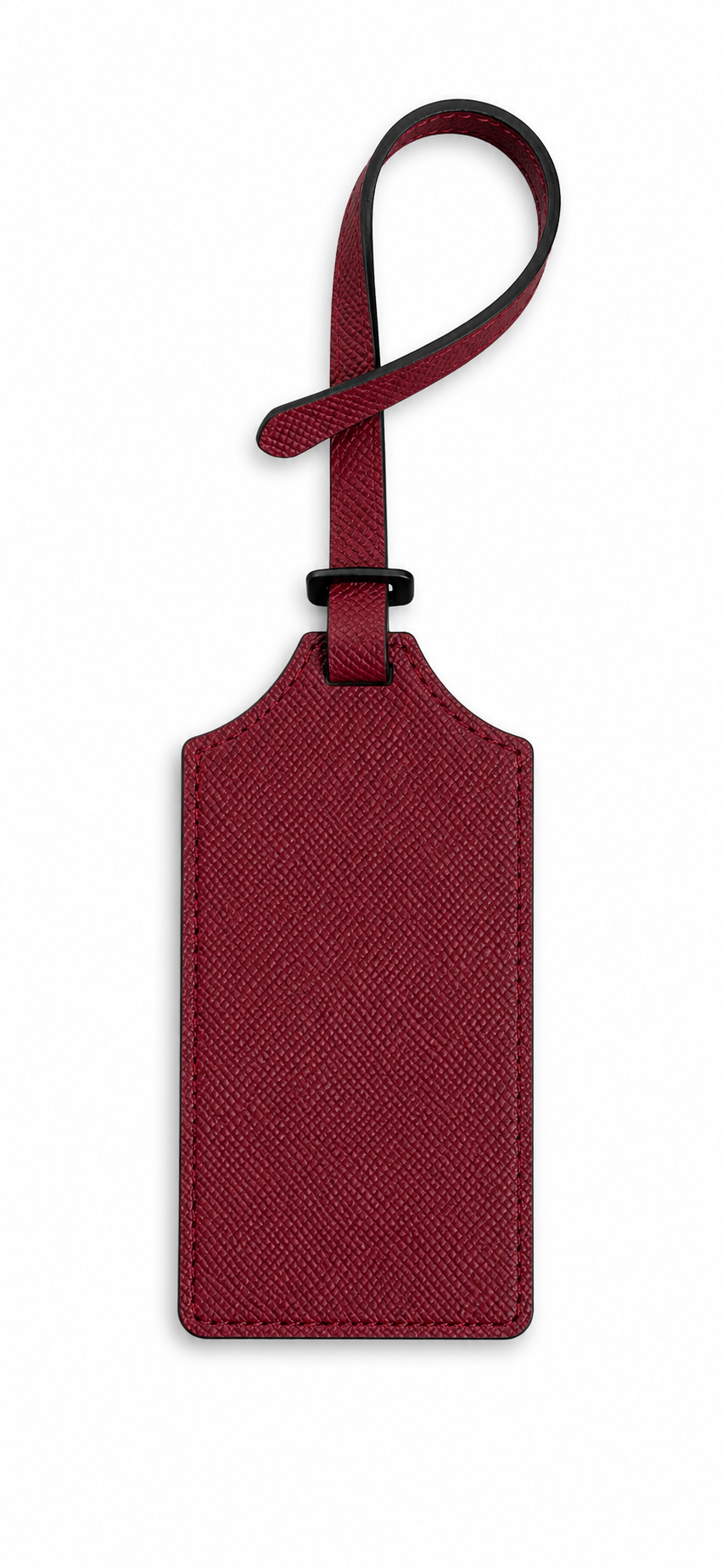 Hand-painted pet portrait leather luggage tag by Cou