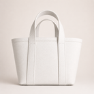 Hand-painted leather boat tote with a custom pet portrait — Cou, Nantucket